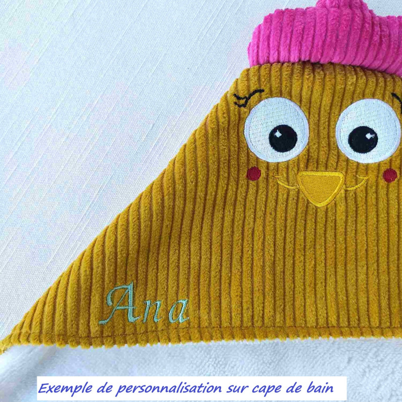 Personnalisation cape de bain