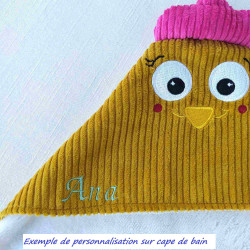 Personnalisation cape de bain