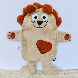 doudou peluche lion lionceaux velours beige caramel Jojo vue de face