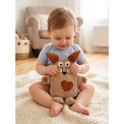 bébé jouant avec doudou Gabin