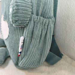 cartable sac à dos maternelle chat vert clair  détail poche latérale pour gourde