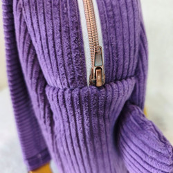 cartable sac à dos maternelle licorne violette détail fermeture zip extérieure