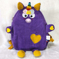 cartable sac à dos maternelle licorne velours violet face