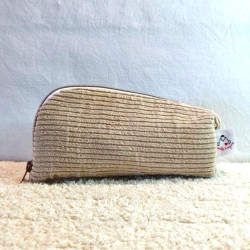 trousse pot a crayons velours beige imprimé animaux forêt fermée