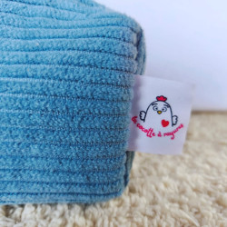 Trousse velours molletonnée pot à crayons bleu clair imprimé ciel de nuit