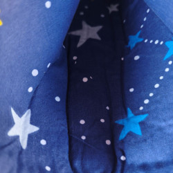 Trousse velours molletonnée pot à crayons bleu clair imprimé ciel de nuit