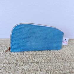 Trousse velours molletonnée pot à crayons bleu clair imprimé ciel de nuit