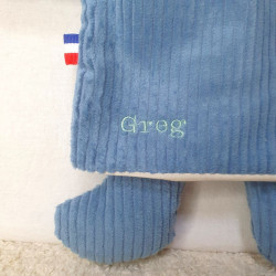 doudou peluche chat chaton sur mesure personnalisable Greg détail prénom norme CE