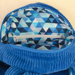 Sac à dos ourson bleu cobalt triangles