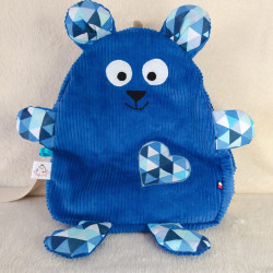 Sac à dos ourson bleu cobalt triangles