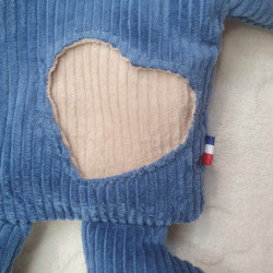 doudou peluche chat chaton sur mesure personnalisable Aristide détail application coeur personnalisable par broderie