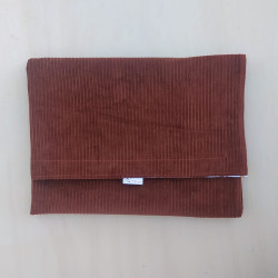 Couverture velours brique imprimé fleurs