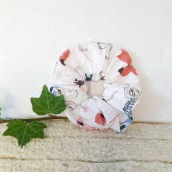 Chouchou tissu forêt d'hiver