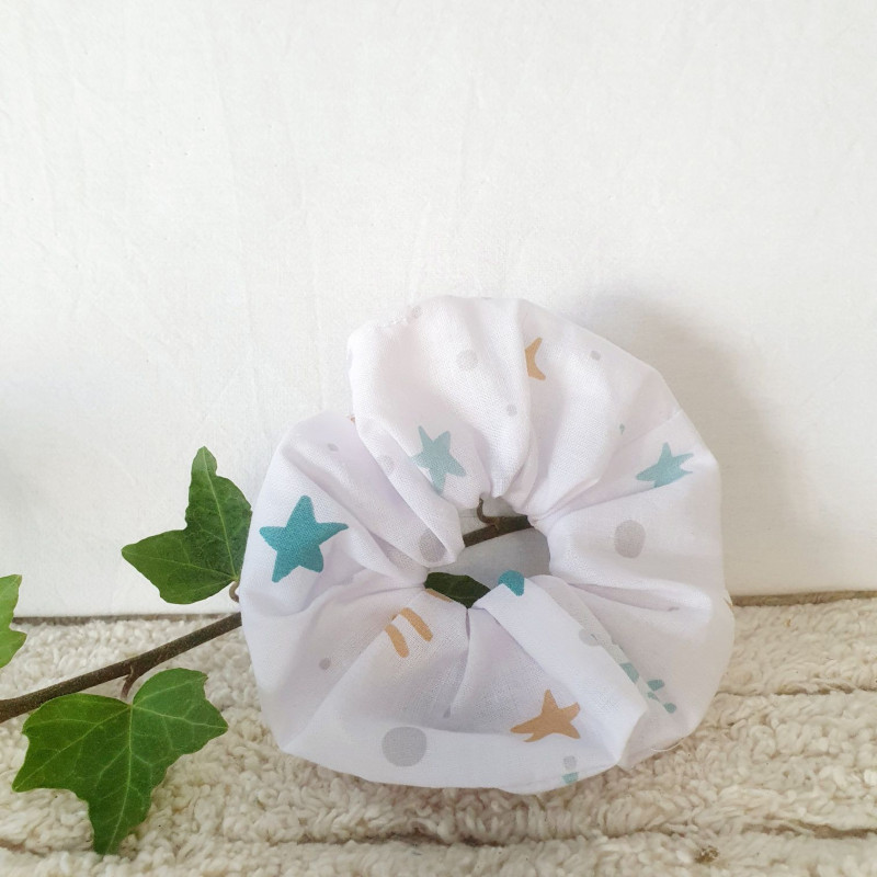 Chouchou tissu étoiles filantes