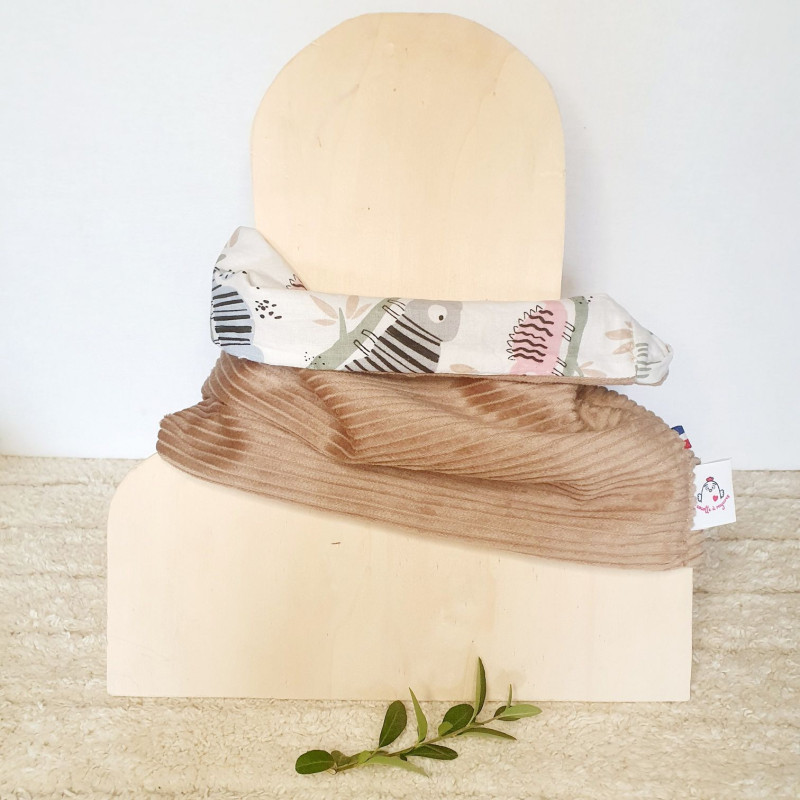 Snood Beige clair et caméléons