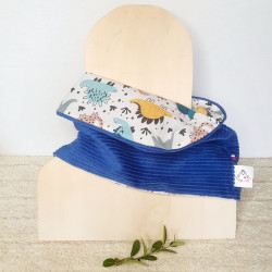 Snood Bleu cobalt et dinosaures