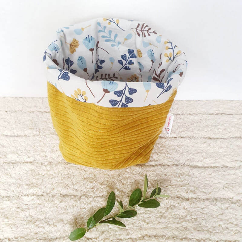 Panière Moutarde et fleurs d'automne