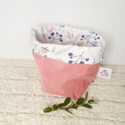 Panière rose et fleurs de printemps