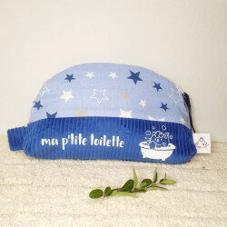 Trousse de toilette bleu cobalt et étoiles bleues