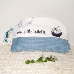 Trousse de toilette bleu clair et souris