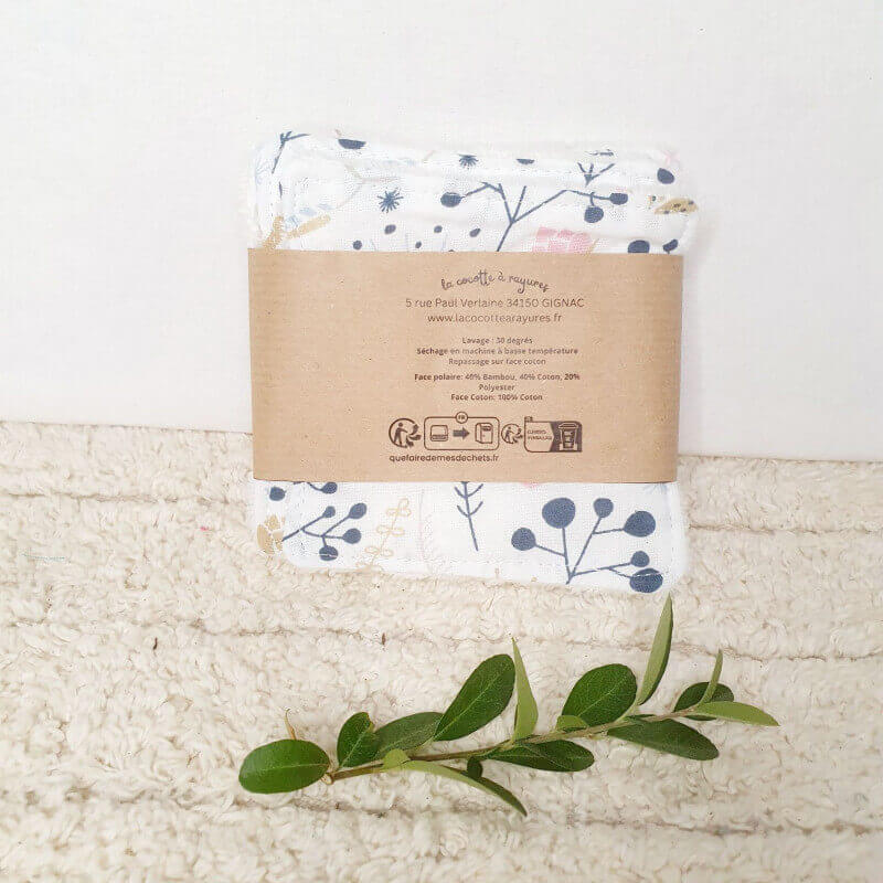 Lot de 5 lingettes lavables fleurs de printemps