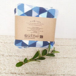 Lot de 5 lingettes lavables triangles bleus