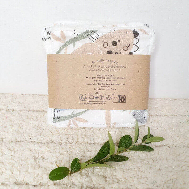 Lot de 5 lingettes lavables caméléons