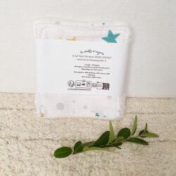 Lot de 5 lingettes lavables étoiles filantes