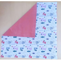 couverture velours rose imprimé forêt rose