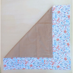 Couverture beige forêt orange