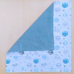 Couverture bleu clair imprimé planètes