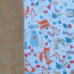Couverture beige forêt orange