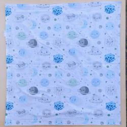 Couverture bleu clair imprimé planètes