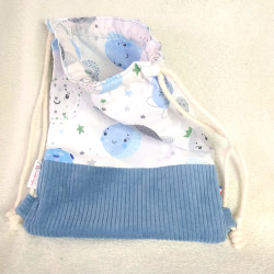 Sac à cordons bleu clair planètes