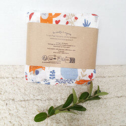 Lot de 5 lingettes lavables forêt d'automne